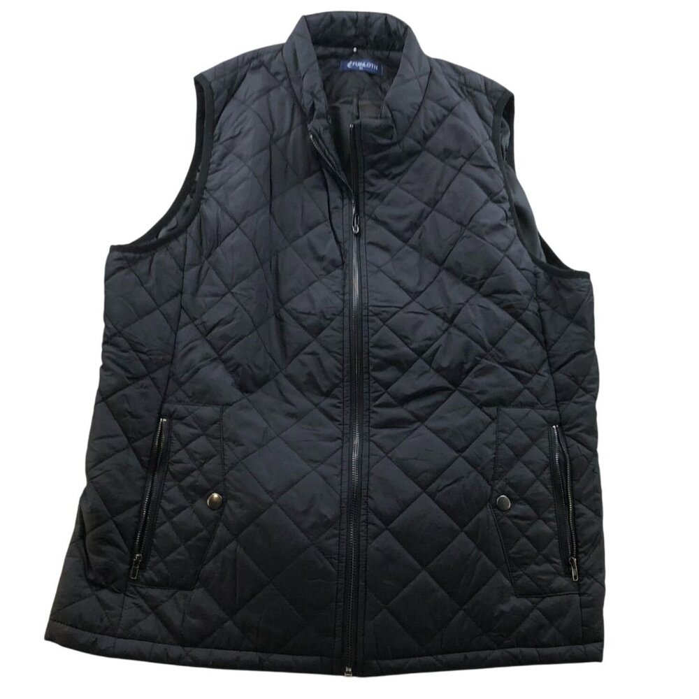Fuinloth Women's Quilted Vest Size XL Full Zip Gilet Padded Stand Collar Black - Picture 2 of 12